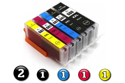 6 Pack Combo Compatible Canon ink cartridges (2 x PGI680XXLBK + 1 x CLI681XXLBK/C/M/Y) 6 Pack Combo Compatible Canon ink cartridges (2 x PGI680XXLBK + 1 x CLI681XXLBK/C/M/Y)